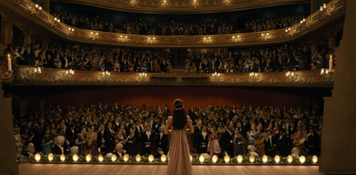 Sabrina Bartlett as Sienna Rosso in Bridgerton at Hackney Empire