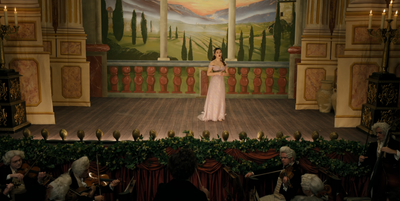 Sabrina Bartlett as Sienna Rosso in Bridgerton Season One at Hackney Empire