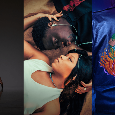 A collage of three shows showing artwork for Ballet Black, Romeo and Juliet and English Touring Opera.