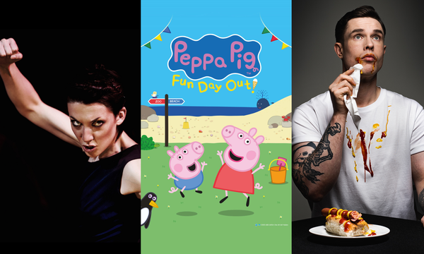 A collage image of Beautiful Evil Things, Peppa Pig and Ed Gamble