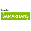Logo for Samaritans, a charity providing emotional support. Features a green rectangle block with the organization's name written in white.