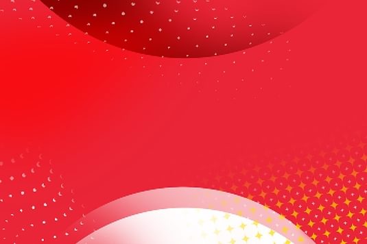 A vibrant abstract design with a red and white background and a distinct white circle in the middle.